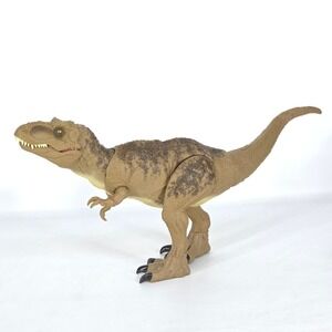 Mattel Jurassic World‎ Brown T-Rex Dinosaur Figure 21 in Plastic Movable VIDEO